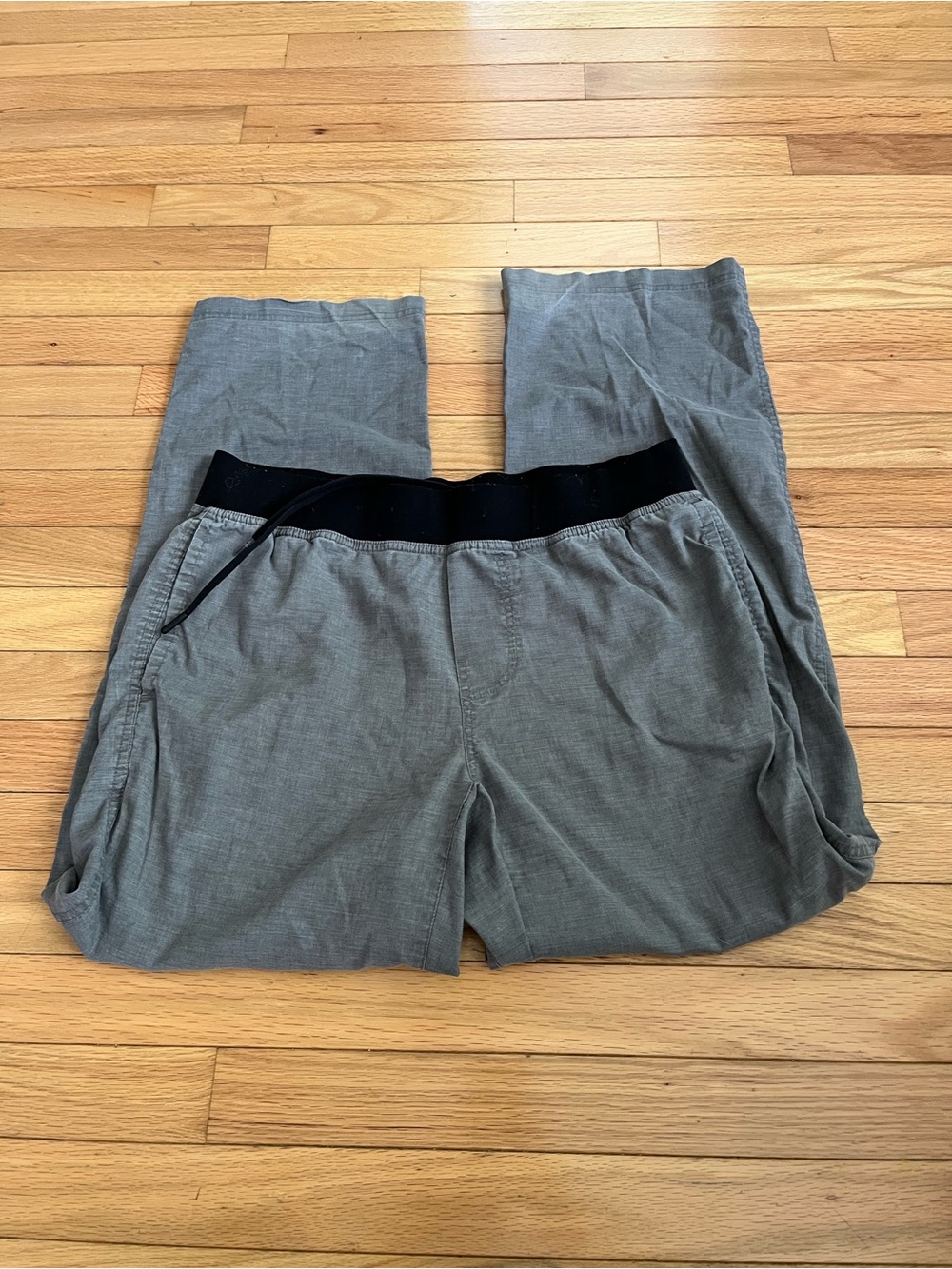 Casual Drawstring Waist Gray Pants
